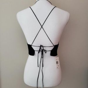 Cami NYC Black Mila Velvet Strappy Bralette S Tank